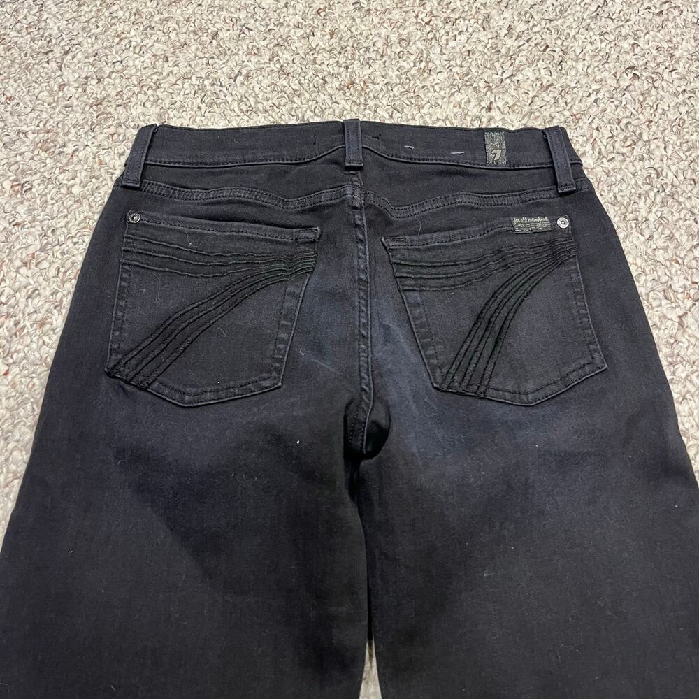 7 For All Mankind Dojo Tailorless Jeans 27 Flare Denim Black Grunge Normcore